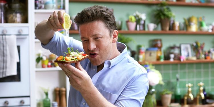 Wellness warrior Jamie Oliver juices the dish. 