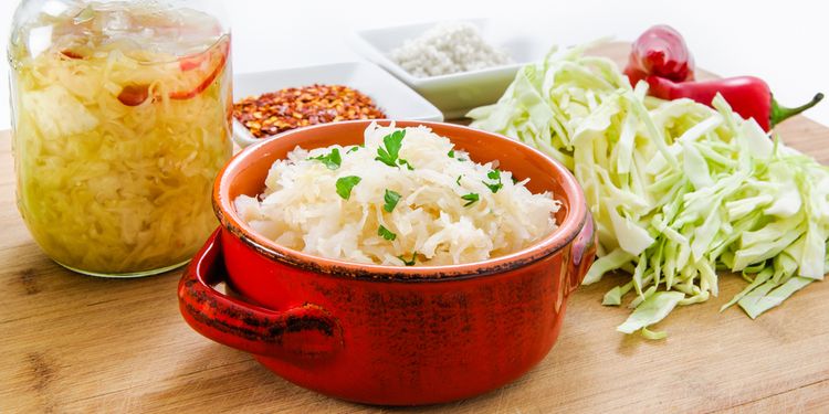 Photo of homemade fermented cabbage sauerkraut