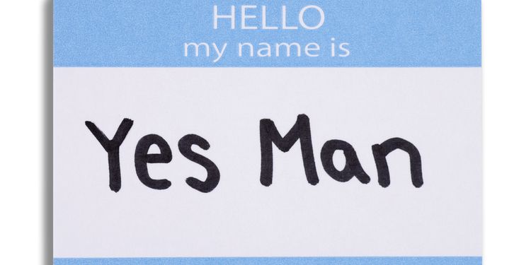 Just Say YES Photo of a Yes Man Badge